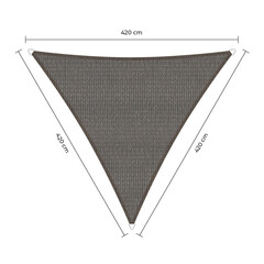 Schaduwdoek driehoek grijs 4.2x4.2x4.2m. 2e kans