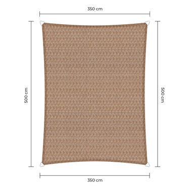 Schaduwdoek Rechthoek zand 3,5x5m. 2e kans