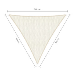 Schaduwdoek driehoek wit 3.6x3.6x3.6m. 2e kans