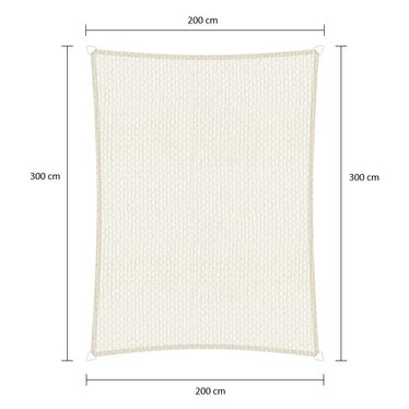 Schaduwdoek Rechthoek wit 2x3m. 2e kans