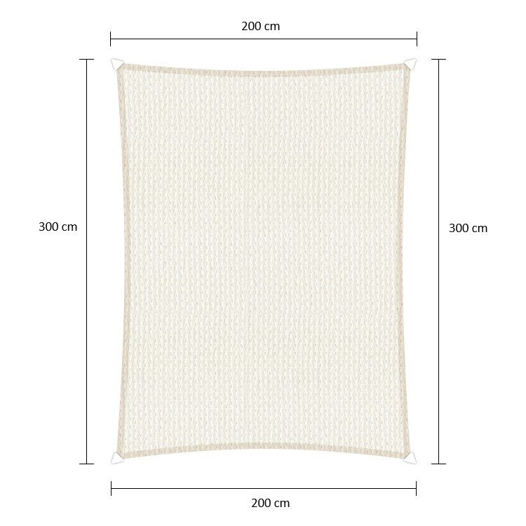 Schaduwdoek Rechthoek wit 2x3m. 2e kans