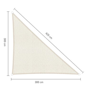 Schaduwdoek langhoek wit 3x3x4.2m. 2e kans