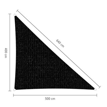 Schaduwdoek langhoek zwart 4x5x6.4m. 2e kans
