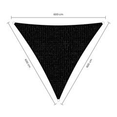 Schaduwdoek driehoek zwart 6x6x6m. 2e kans