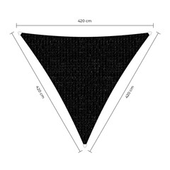 Schaduwdoek driehoek zwart 4.2x4.2x4.2m. 2e kans