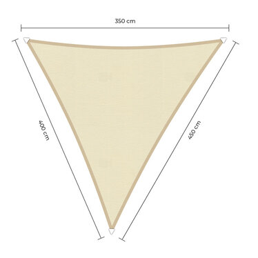 Waterproof schaduwdoek ivoor 3.5x4x4.5m. 2e kans