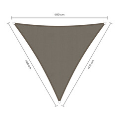 Waterproof schaduwdoek taupe 4x4x4m. 2e kans