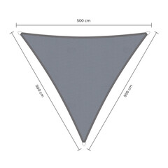 Waterproof schaduwdoek grijs 5x5x5m. 2e kans