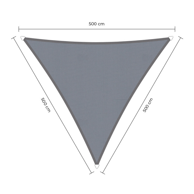Waterproof schaduwdoek grijs 5x5x5m. 2e kans