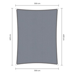 Waterproof schaduwdoek grijs 3x4m. 2e kans