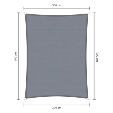 Waterproof schaduwdoek grijs 3x4m. 2e kans