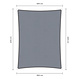 Waterproof schaduwdoek grijs 3x4m. 2e kans