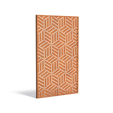 Sfeerpaneel cortenstaal Geometric three 1100x50x1800mm.