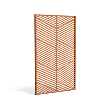 Sfeerpaneel cortenstaal Geometric five 1100x50x1800mm.