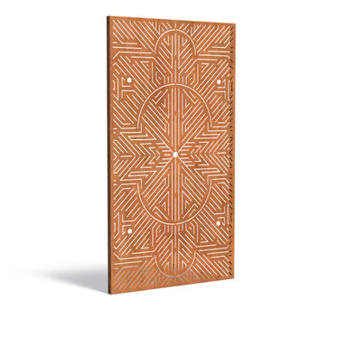 Sfeerpaneel cortenstaal Geometric two 1100x50x2000mm.