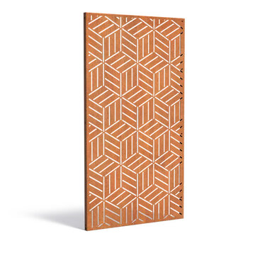 Sfeerpaneel cortenstaal Geometric three 1100x50x2000mm.
