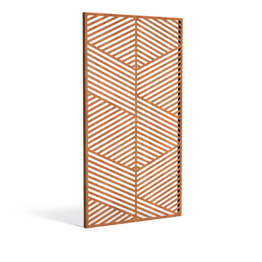 Sfeerpaneel cortenstaal Geometric five 1100x50x2000mm.