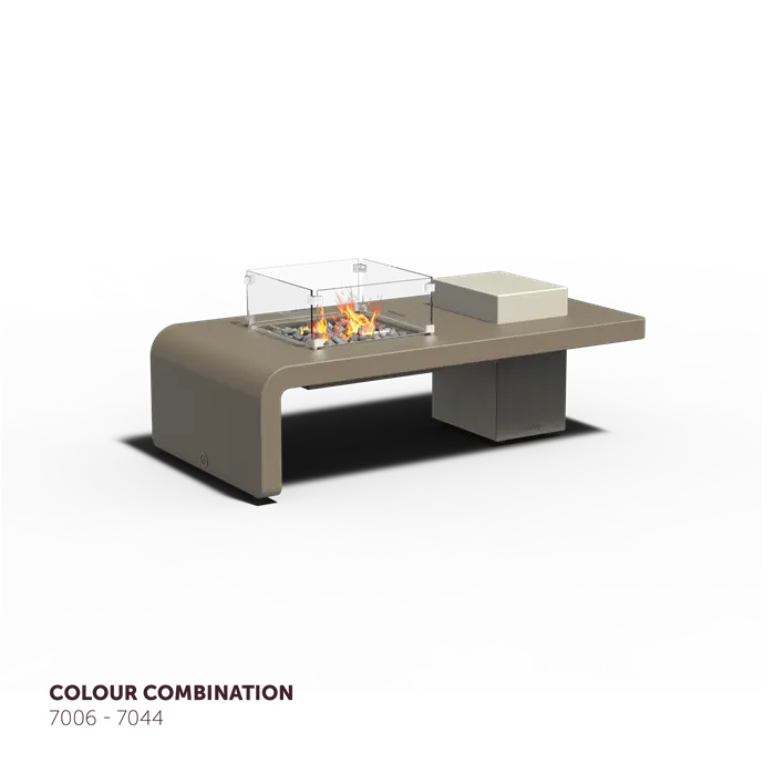 Vuurtafel Forno VESTA aluminium 150x77x42cm.