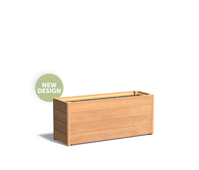 Hardhouten plantenbak CARREZ NEW 120x40x50cm.