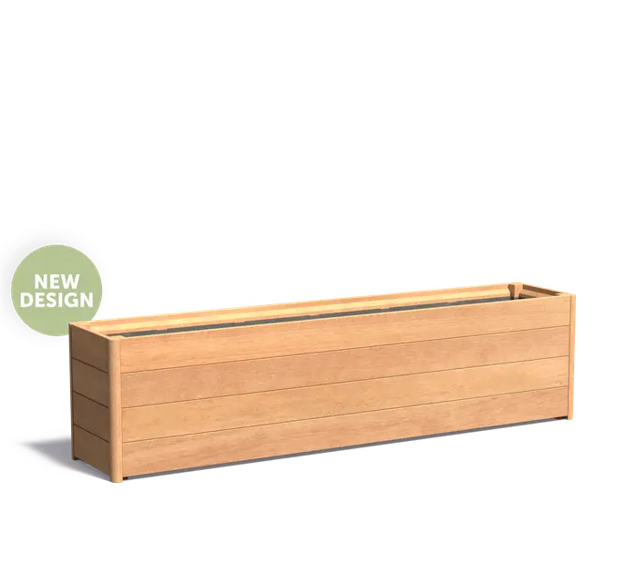 Hardhouten plantenbak CARREZ NEW 200x40x50cm.