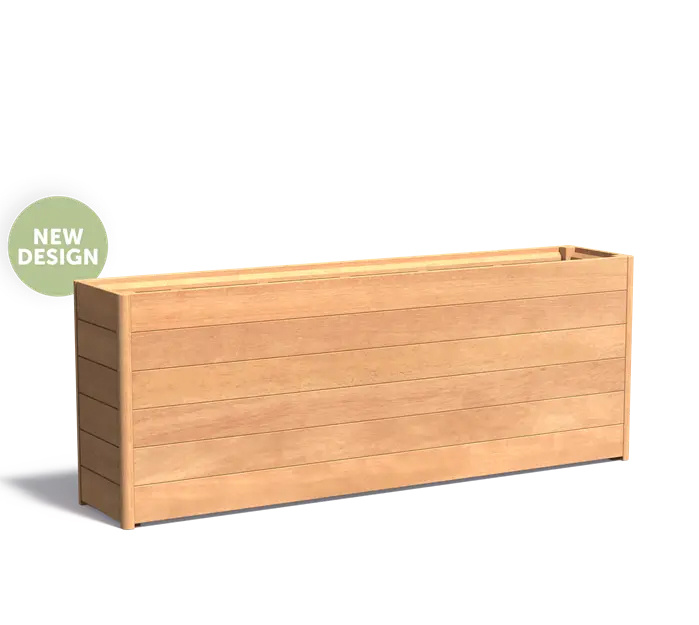 Hardhouten plantenbak CARREZ NEW 200x40x75cm.