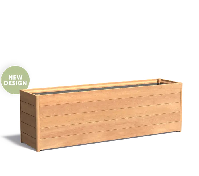 Hardhouten plantenbak CARREZ NEW 200x50x62cm.