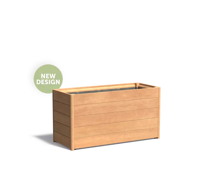 Hardhouten plantenbak CARREZ NEW 120x50x62cm.