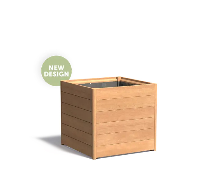 Hardhouten plantenbak CARREZ NEW 80x80x75cm.