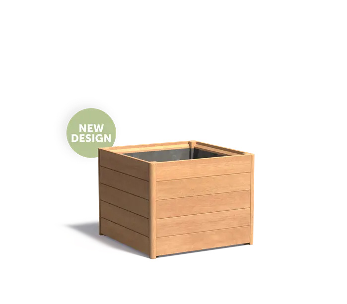 Hardhouten plantenbak CARREZ NEW 80x80x62cm.