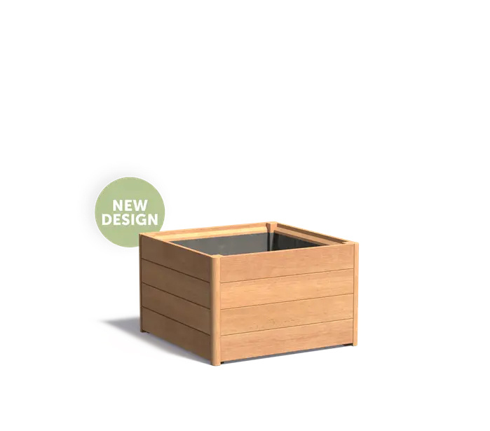 Hardhouten plantenbak CARREZ NEW 80x80x50cm.