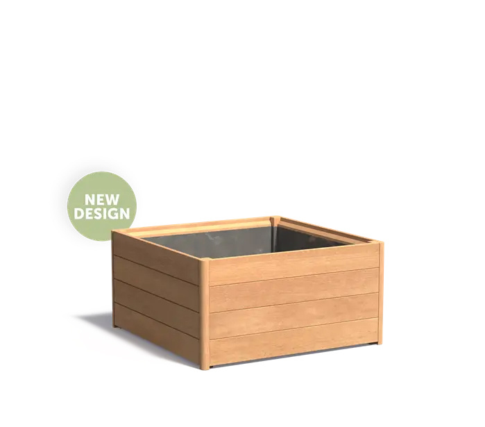 Hardhouten plantenbak CARREZ NEW 100x100x50cm.