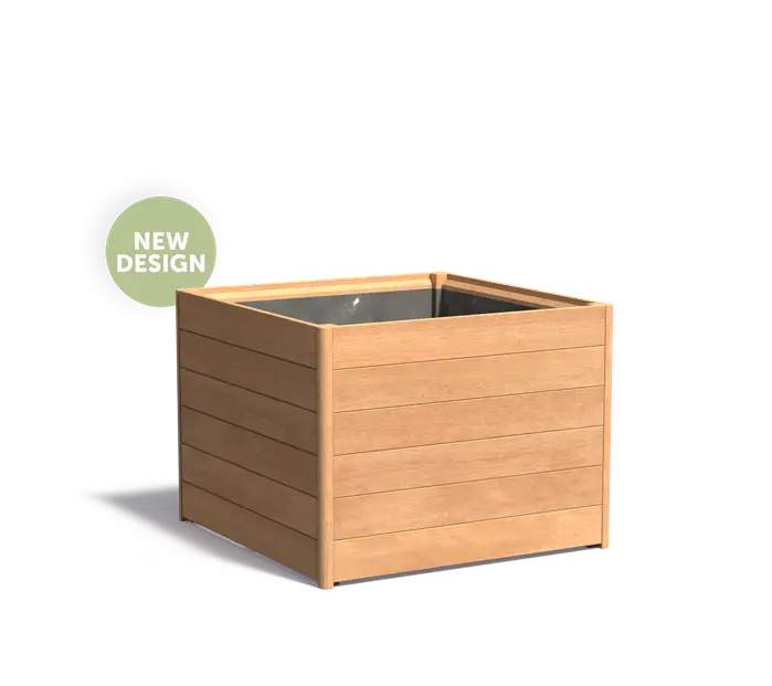 Hardhouten plantenbak CARREZ NEW 100x100x75cm.