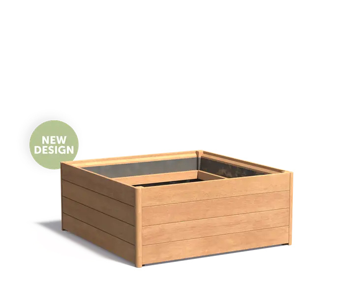 Hardhouten plantenbak CARREZ NEW 120x120x50cm.