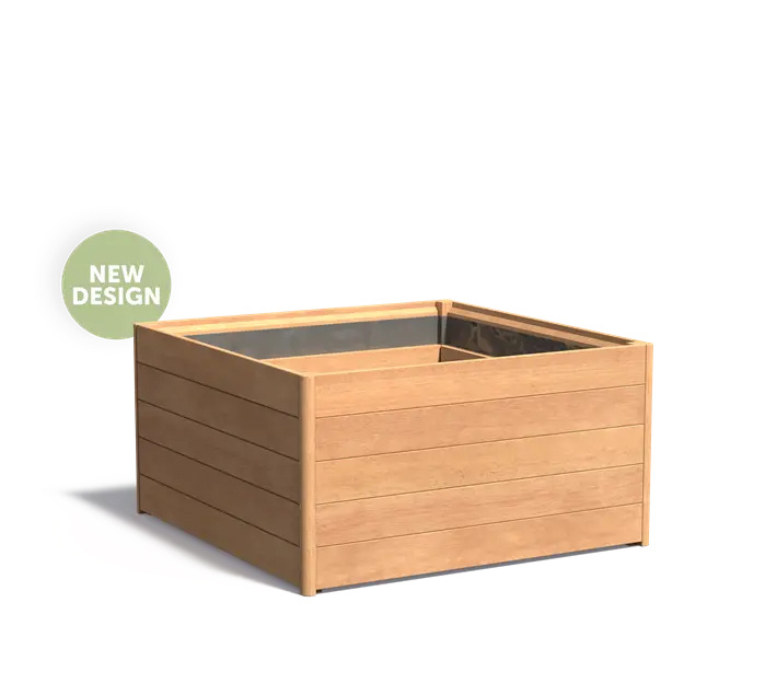 Hardhouten plantenbak CARREZ NEW 120x120x62cm.