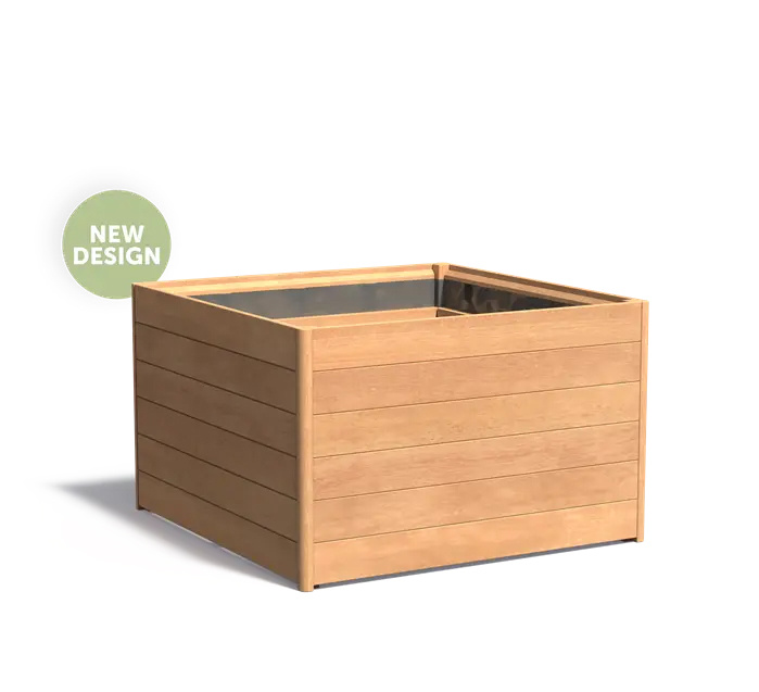 Hardhouten plantenbak CARREZ NEW 120x120x75cm.