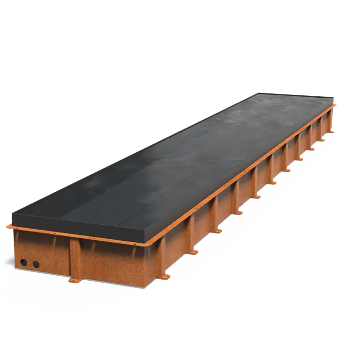 Cortenstaal spiegelvijver 600x100x414cm.