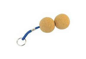 Kurk sleutelhanger met 2 ronde ballen