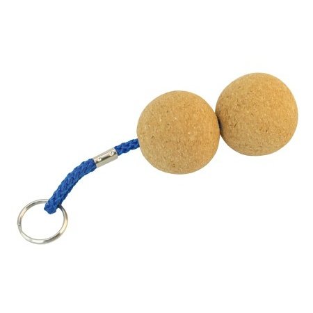 Kurk sleutelhanger met 2 ronde ballen