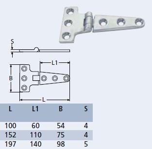 T scharnier RVS A4-AISI316