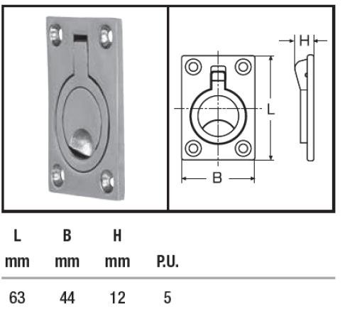 RVS Luikring 63x44 mm
