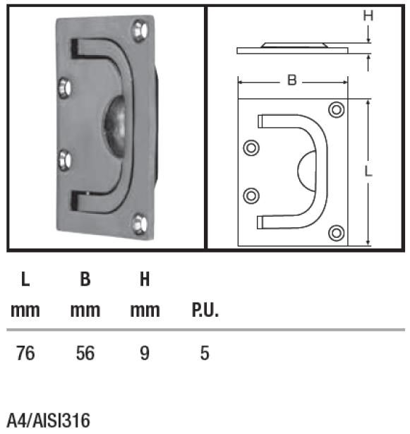 RVS Luikring 76x56 mm
