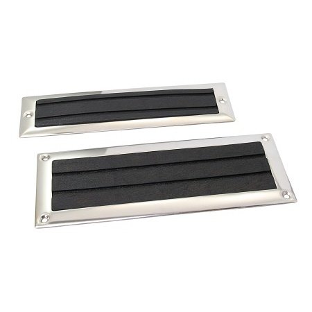 RVS opstapplaat met rubberen inleg