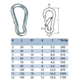 Karabijnhaak RVS A4-AISI316