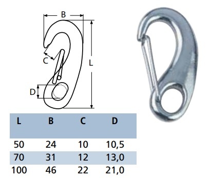 Veerhaak RVS A4-AISI316