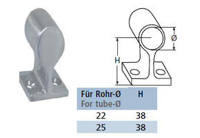 Handreling eindstuk 60 gr. RVS