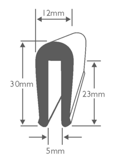 PVC Stootrand boot, type 177 (Per meter)