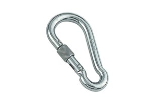 Karabijnhaak met borgsluiting RVS A4-AISI316