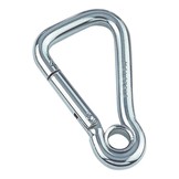 Karabijnhaak asymetrisch met oog RVS A4-AISI316