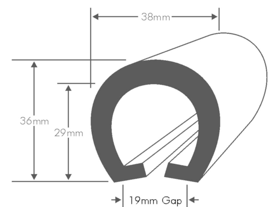 PVC Stootrand boot, type U 204 (Per meter)