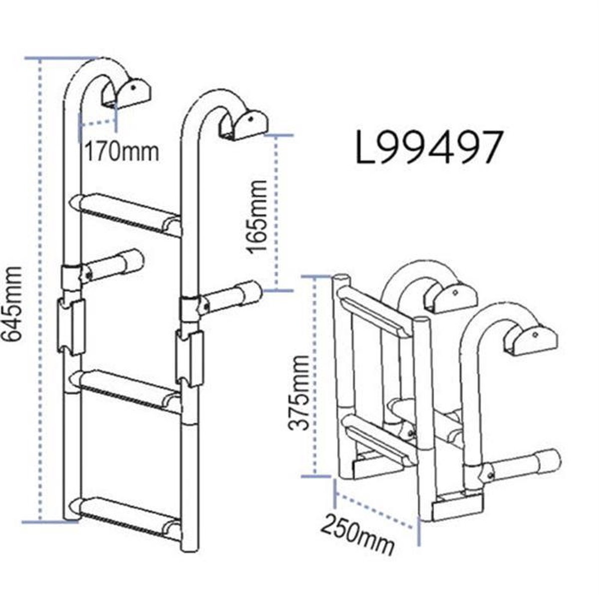 RVS zwemtrap opklapbaar